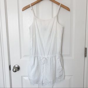 LOFT White Eyelet Jumpsuit
